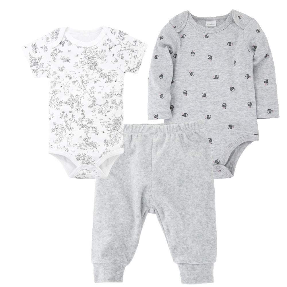 Solid Color Newborn Baby Clothes Kids Set