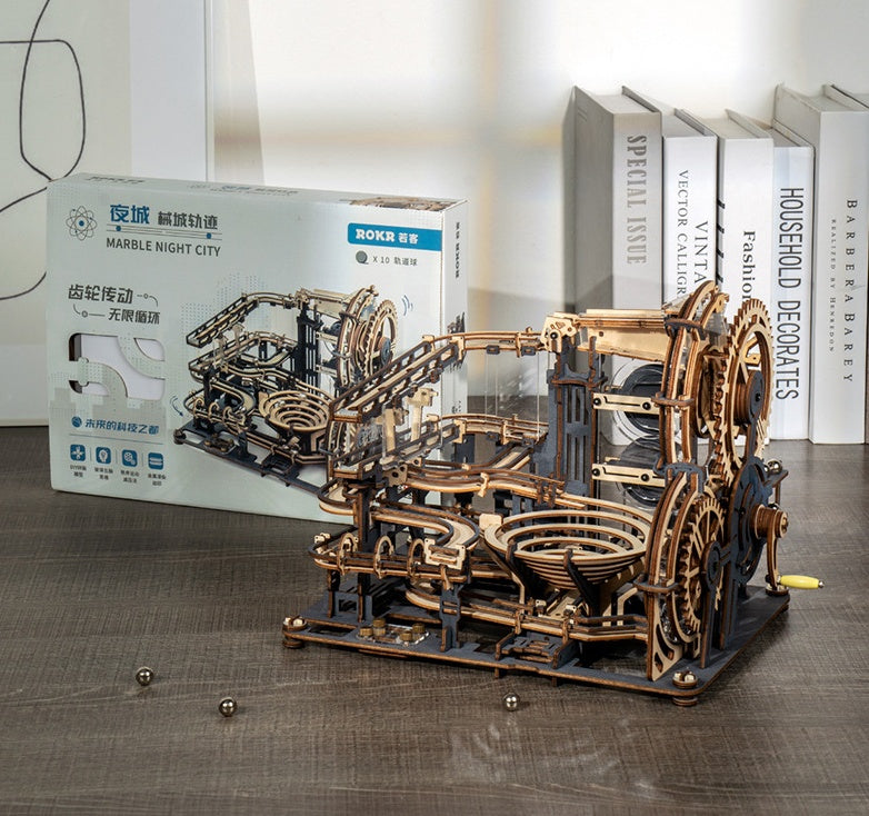 Marble Night City 3D Wooden Puzzle & Waterwheel Model