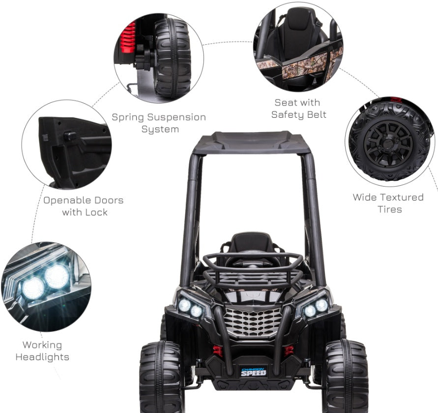 12V Kids Off-Road UTV Electric Ride-On Car β Black Camouflage