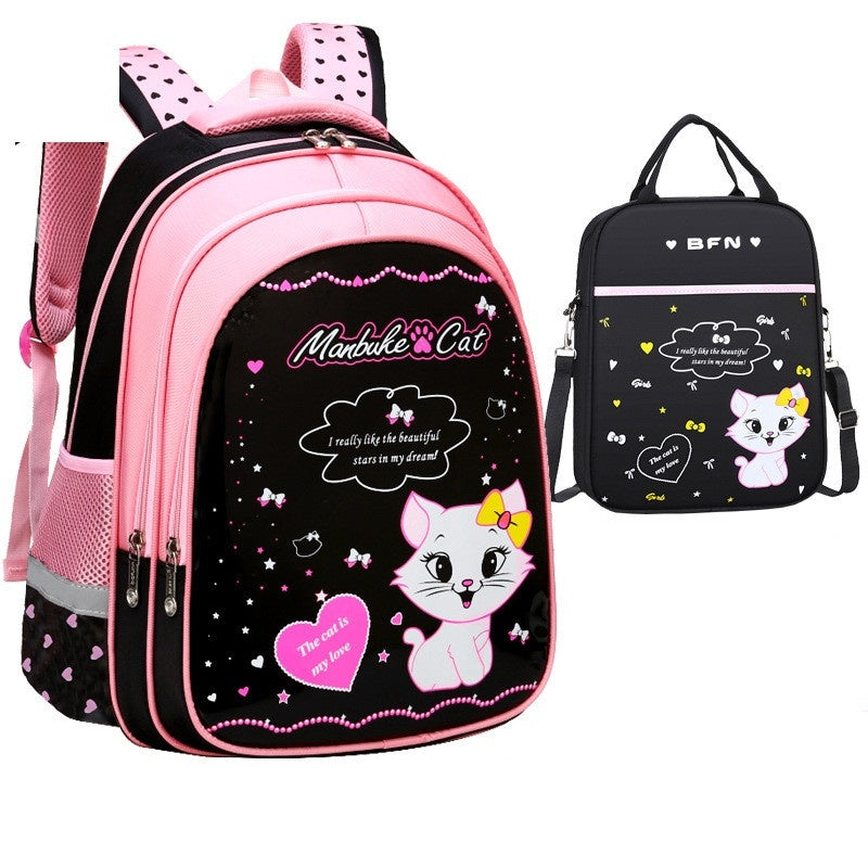 Kids School Cute Cat Print Backpack Bag