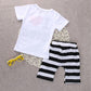 Short-sleeved T-shirt print kids suit