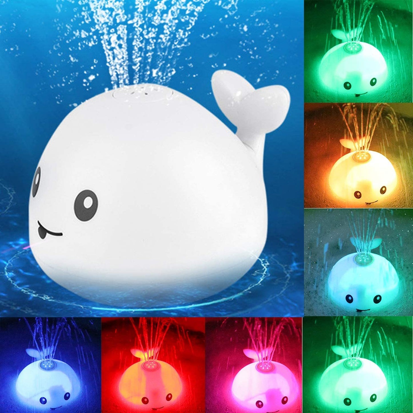 Baby Cartoon Whale Bath Toy – Floating Fun with Lights &amp; Music