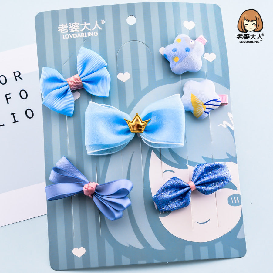 Girl Princess Bow Hairpin Combo Set