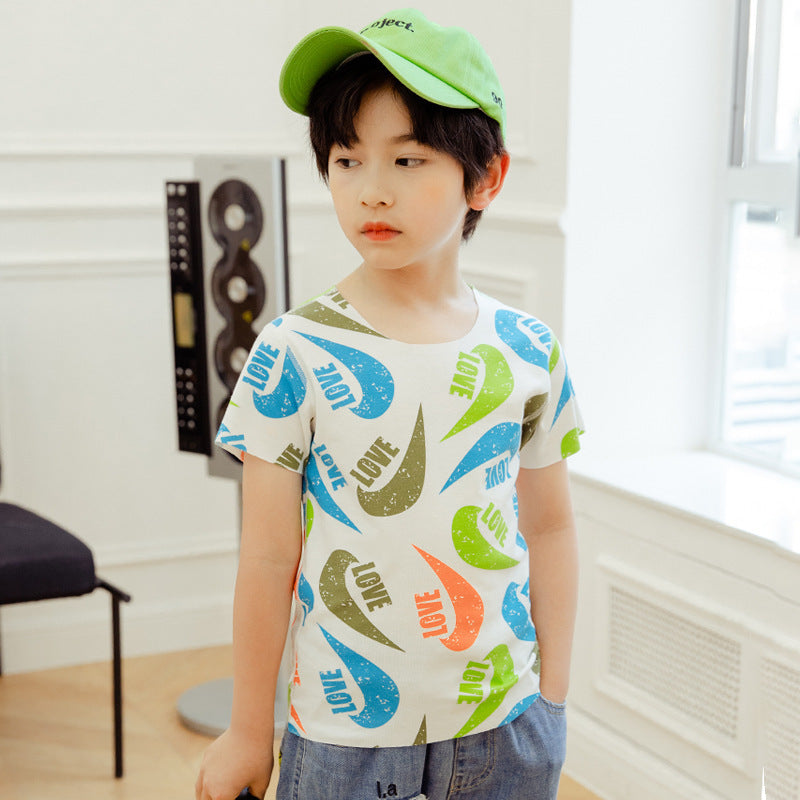 Cartoon Modal Kids Print Short Sleeve