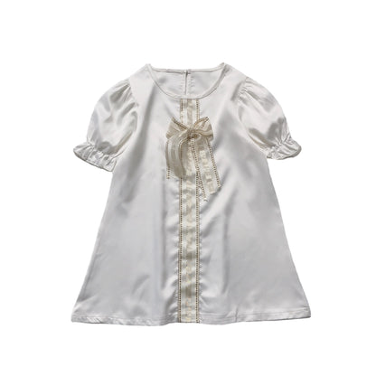 Korean Style Bowknot Chiffon Kids Skirt top
