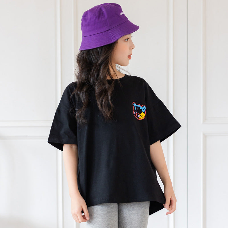 Cartoon Irregular Short-Sleeved Top