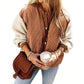Color Matching Corduroy Women's Fashionable All-match Warm Single-breasted Jacket