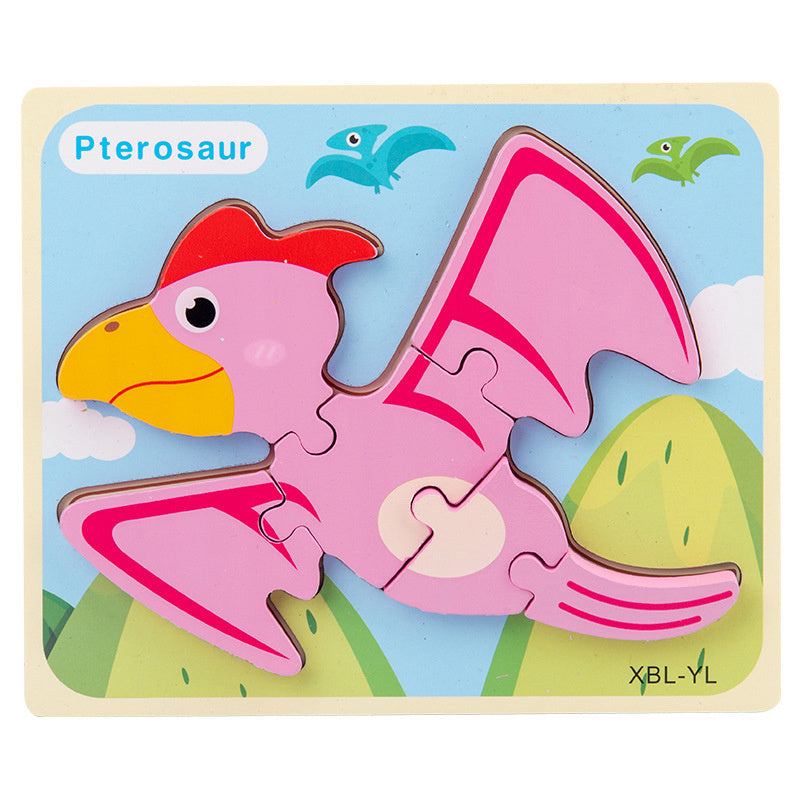 Baby Wooden Dinosaur 3D Puzzle – Montessori Learning Fun!