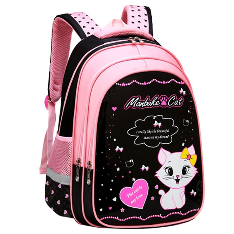 Kids School Cute Cat Print Backpack Bag