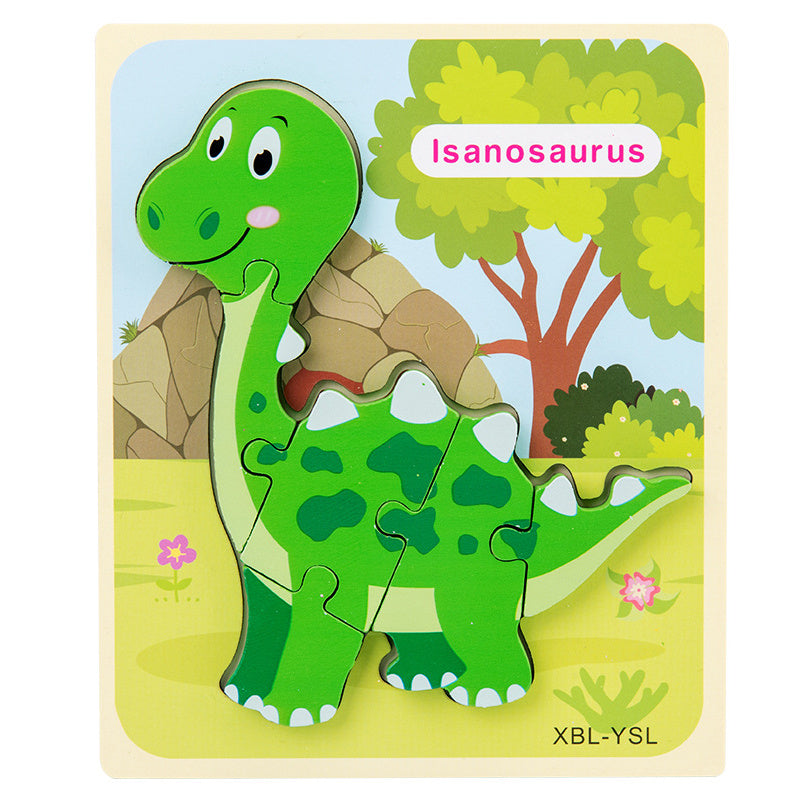 Baby Wooden Dinosaur 3D Puzzle – Montessori Learning Fun!