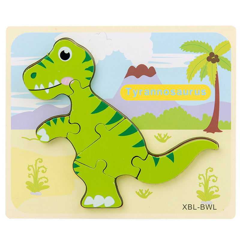 Baby Wooden Dinosaur 3D Puzzle – Montessori Learning Fun!