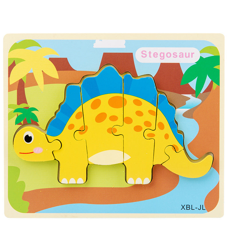 Baby Wooden Dinosaur 3D Puzzle – Montessori Learning Fun!