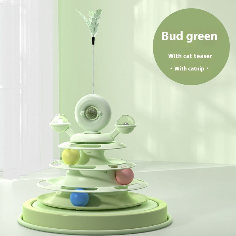 4-Level Cat Toy Tower – Interactive Fun for Pets