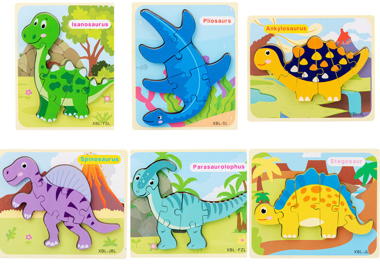 Baby Wooden Dinosaur 3D Puzzle – Montessori Learning Fun!