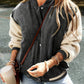 Color Matching Corduroy Women's Fashionable All-match Warm Single-breasted Jacket