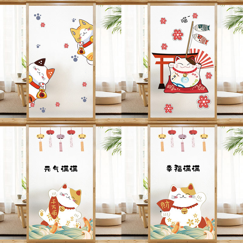 Trending Cartoon Cat Glass Stickers