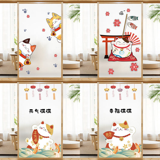 Trending Cartoon Cat Glass Stickers