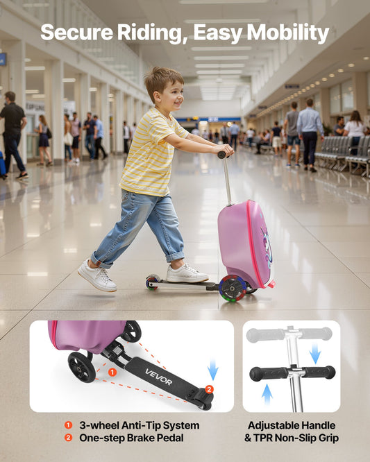 Ride-On Luggage – 20-Inch Kids Scooter Suitcase