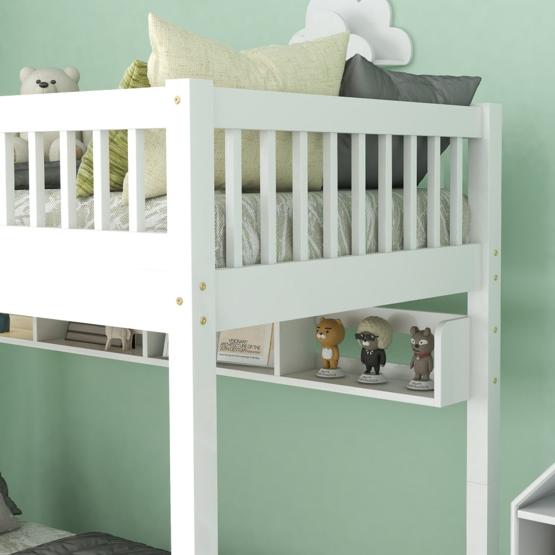 Kids Wooden Bunk Bed with Slide &amp; Storage – Fun Meets Function!