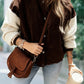 Color Matching Corduroy Women's Fashionable All-match Warm Single-breasted Jacket