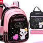 Kids School Cute Cat Print Backpack Bag