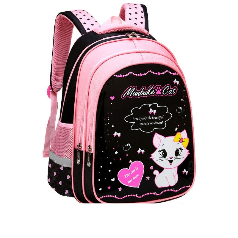 Kids School Cute Cat Print Backpack Bag
