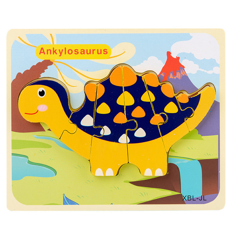 Baby Wooden Dinosaur 3D Puzzle – Montessori Learning Fun!