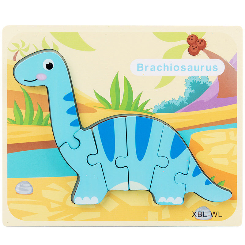 Baby Wooden Dinosaur 3D Puzzle – Montessori Learning Fun!