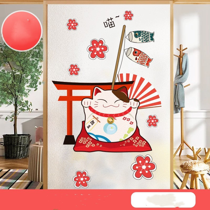 Trending Cartoon Cat Glass Stickers