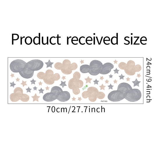 Watercolor Clouds Stars Kids Decorative Wall Sticker