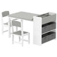 Kids Activity Craft Study Table with Storage Shelves &amp; Drawers – Gray