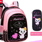 Kids School Cute Cat Print Backpack Bag