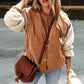 Color Matching Corduroy Women's Fashionable All-match Warm Single-breasted Jacket