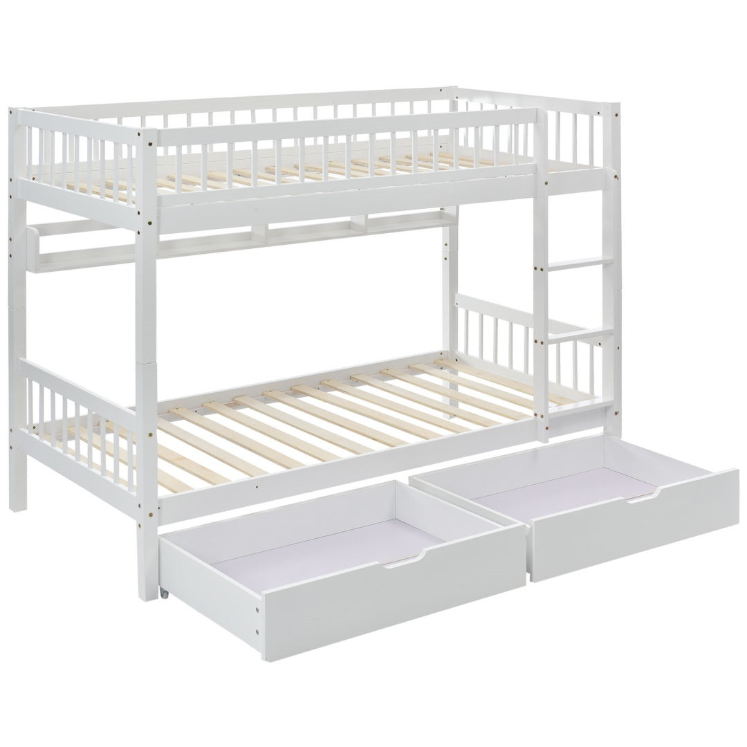 Kids Wooden Bunk Bed with Slide &amp; Storage – Fun Meets Function!