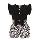 Kids' Rompers Bow Leopard Shorts Suit