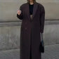 Elegant Lapel Double Breasted-pocket Wool-like Coat