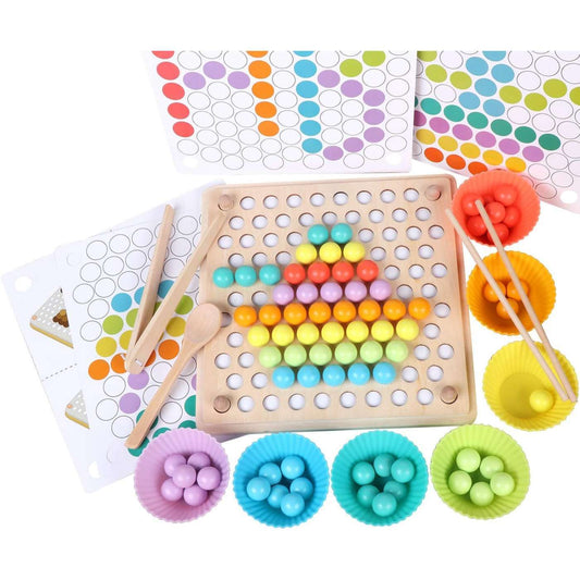 Wooden Peg Board Beads Learning Toy