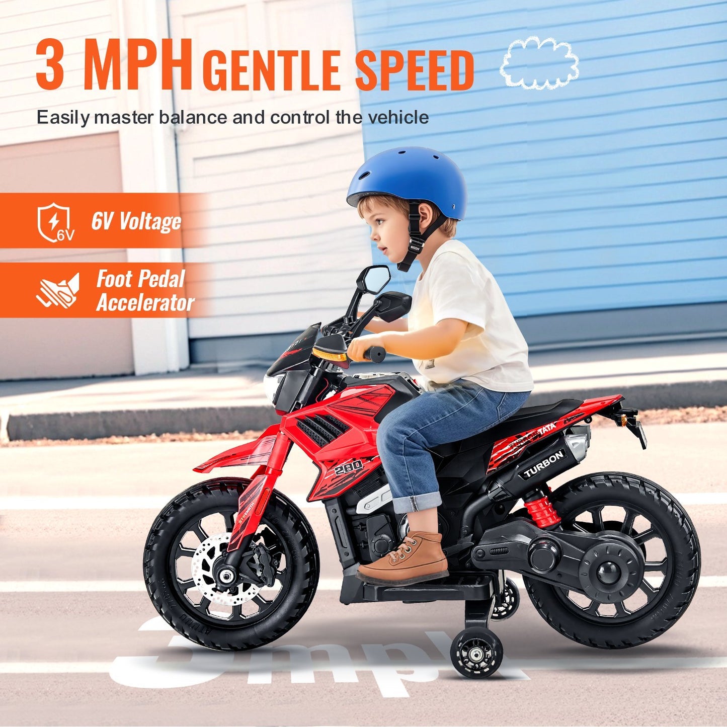 Christmas Gift Kids Ride On Motorcycle 6V Electric Motorbike With LED For Kids