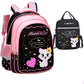 Kids School Cute Cat Print Backpack Bag