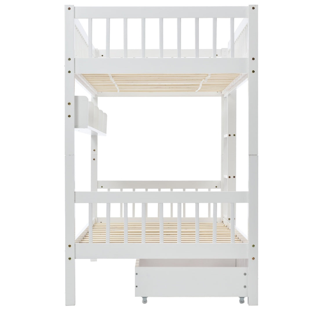 Kids Wooden Bunk Bed with Slide &amp; Storage – Fun Meets Function!