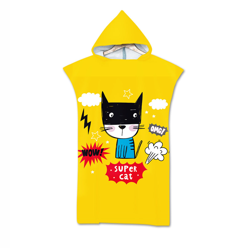Kids Cartoon Animal Hooded Beach Towel