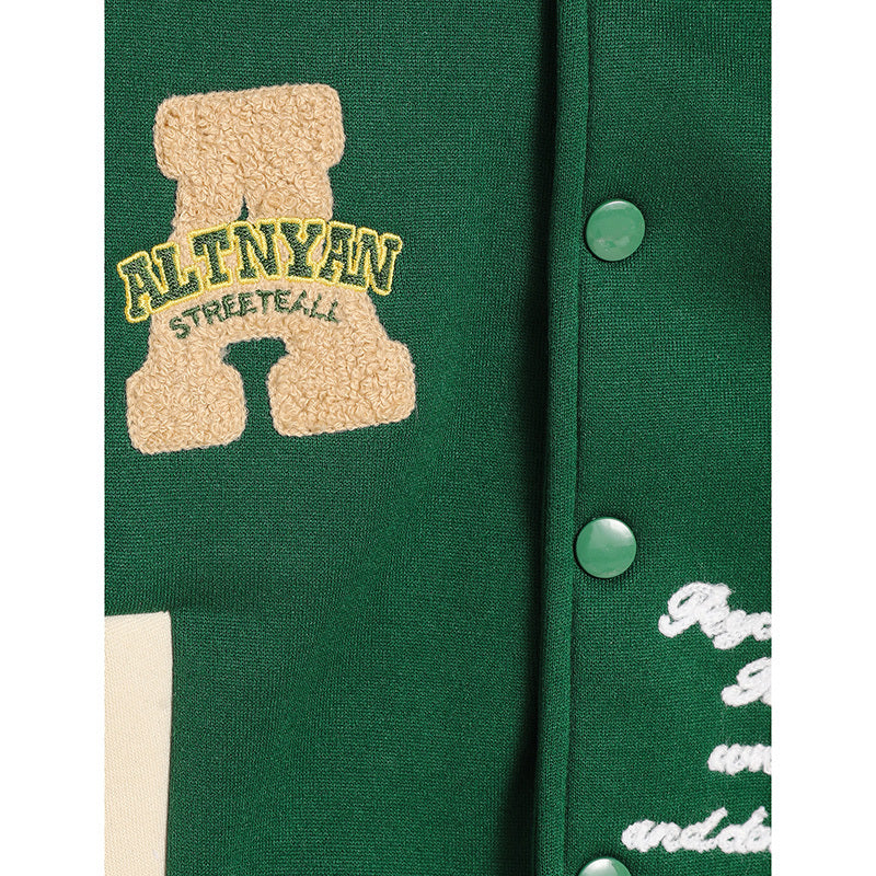 Toddler Kids Trendy Embroidery Letter Print Jacket – Baseball Collar
