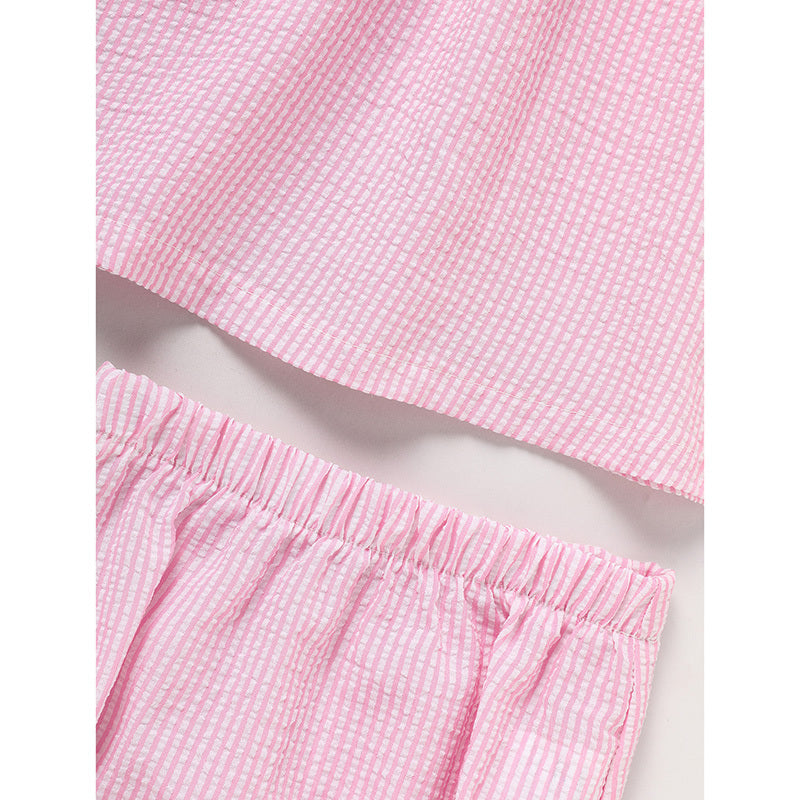 Summer Ruffle Sleeves Top & Shorts Set