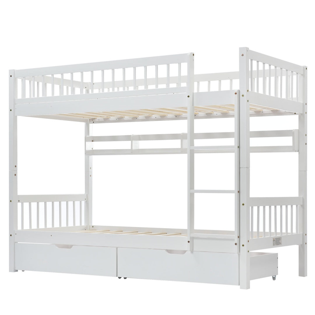 Kids Wooden Bunk Bed with Slide &amp; Storage – Fun Meets Function!
