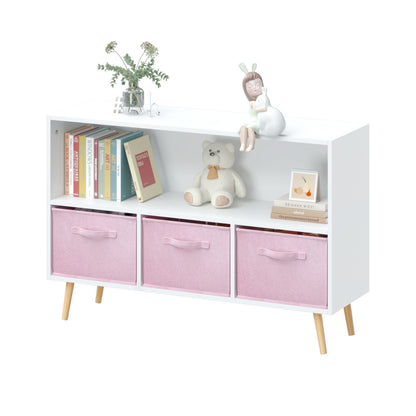 Kids Bookcase with Fabric Drawers