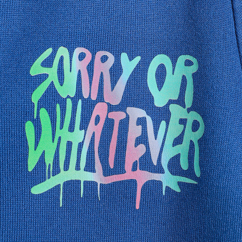 Toddler Girl Zip-Up Hoodie Jacket – “Sorry or Whatever” Letter Print