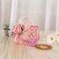 Flower Knitted Pearl Portable Diagonal Bag