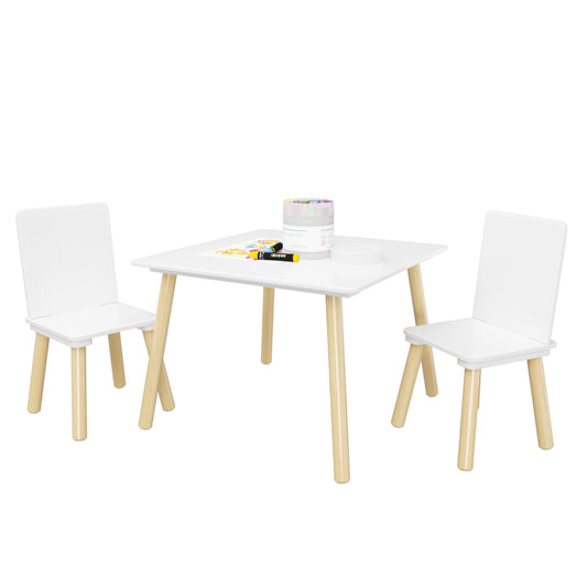 Kids Table and 2 Chairs Set – 3 Pieces Wooden Activity Play Table