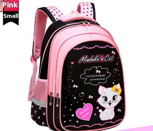 Kids School Cute Cat Print Backpack Bag