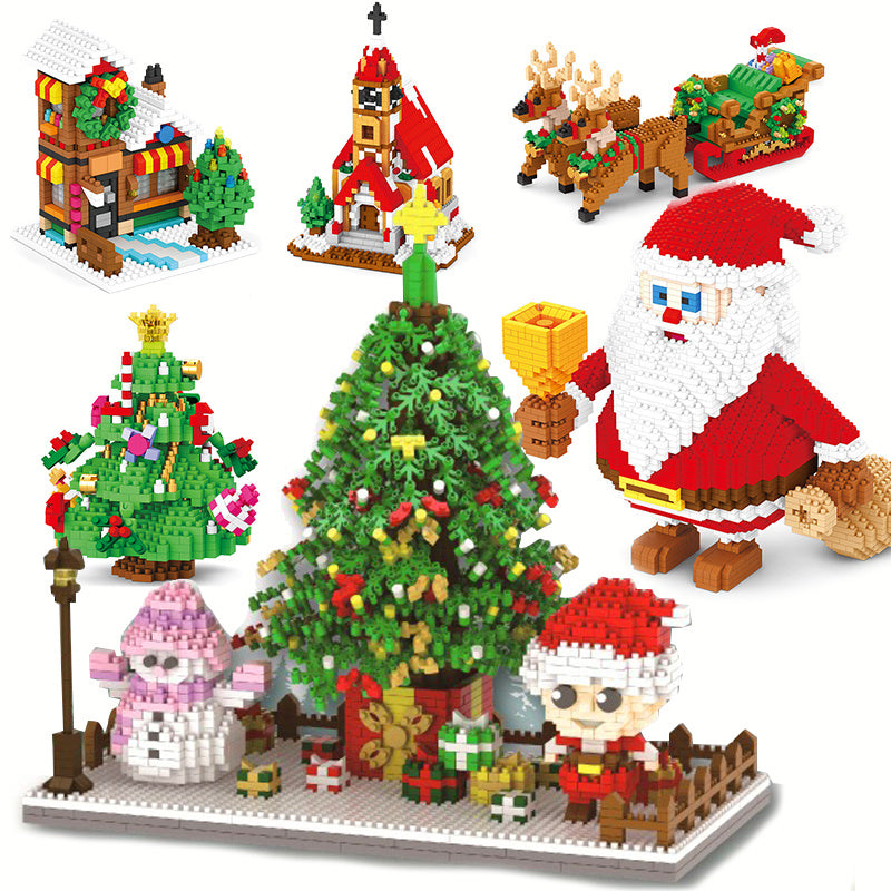 Micro Mini Blocks – Father Christmas &amp; Holiday Set
